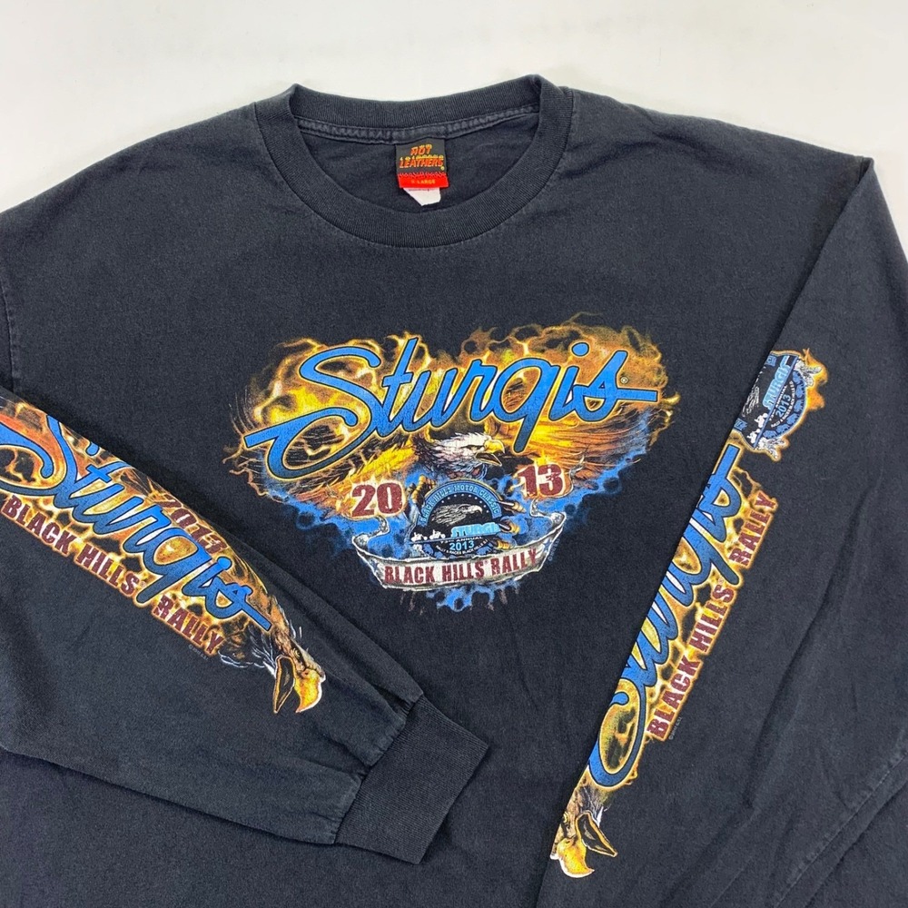 Sturgis Black Hills Rally 2013 Long Sleeve T Shirt XL Hot Leathers Motorcycle‎